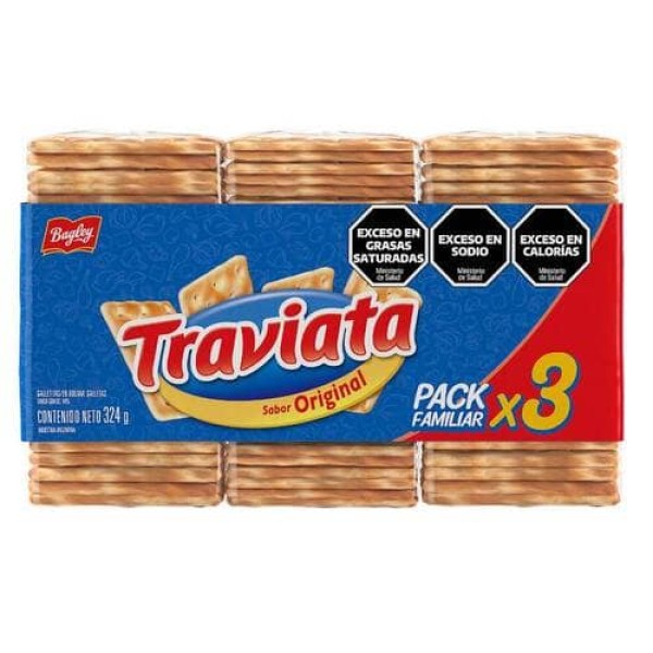 Traviata Galletitas Pack x 3 Unidades 324gr