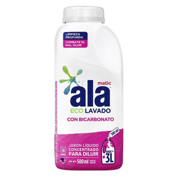 Ala Eco Lavado Con Bicarbonato Matic Jabon Liquido 500ml