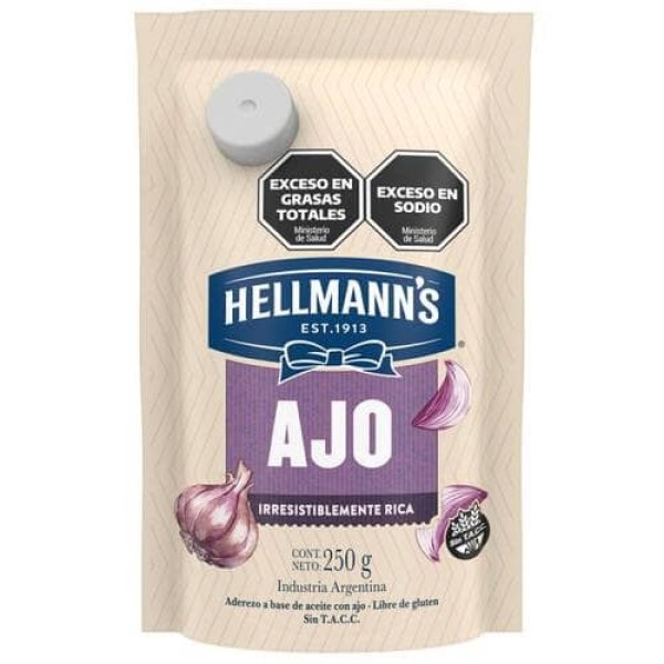 Hellmanns Aderezo A Base De Aceite Con Ajo 250gr