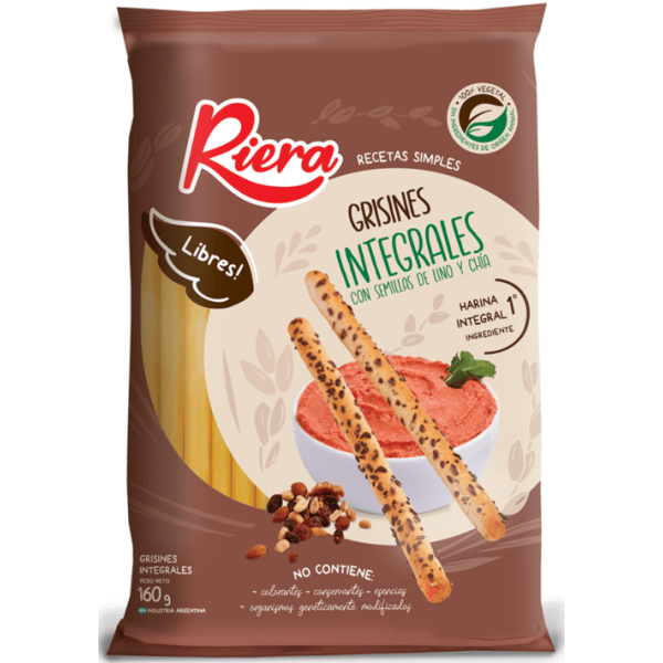 Riera Grisines Integrales Con Semillas De Lino Y Chia 160gr