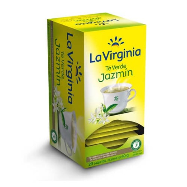 La Virginia Te Verde Con Sabor A Jazmin 20 Saquitos 40gr