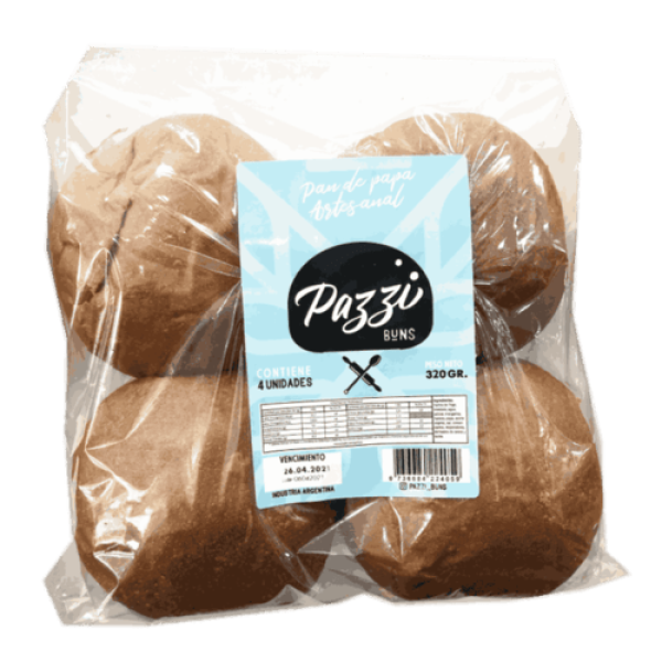 Pazzi Pan De Papa Para Hamburguesas x 4 Unidades 320gr