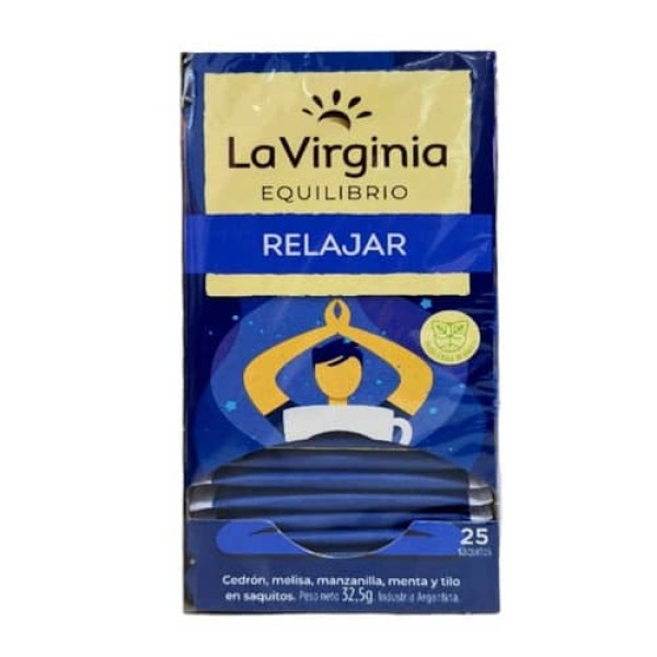 La Virginia Equilibrio Relajar Te En Saquitos Cedron,Melisa,Manzanilla Menta y Tilo 25 Unidades