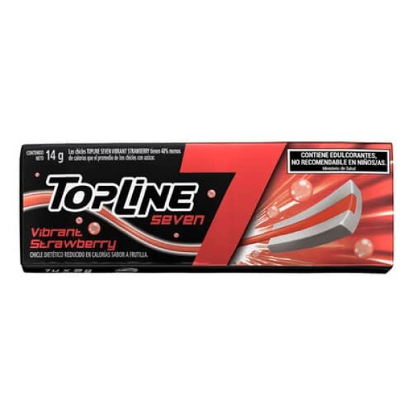 Topline Seven Vibrant Chicle Sabor A Frutilla 14gr