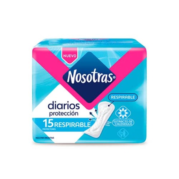 Nosotras 15 Protectores Diaros Respirables