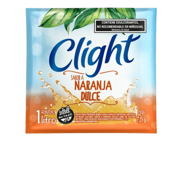 Clight Jugo En Polvo Sabor A Naranja Deliciosa 7gr