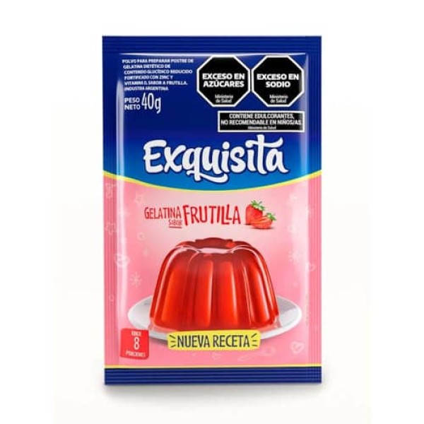 Exquisita Gelatina Sabor Frutilla 40gr