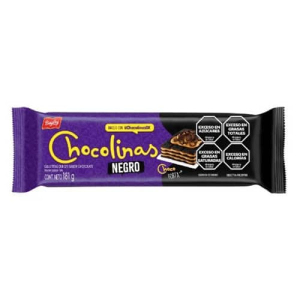 Chocolinas Negro Galletitas Dulces Sabor Chocolate 181gr