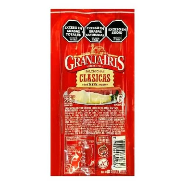 Granja Iris Salchichas x 6 Unidades 225gr