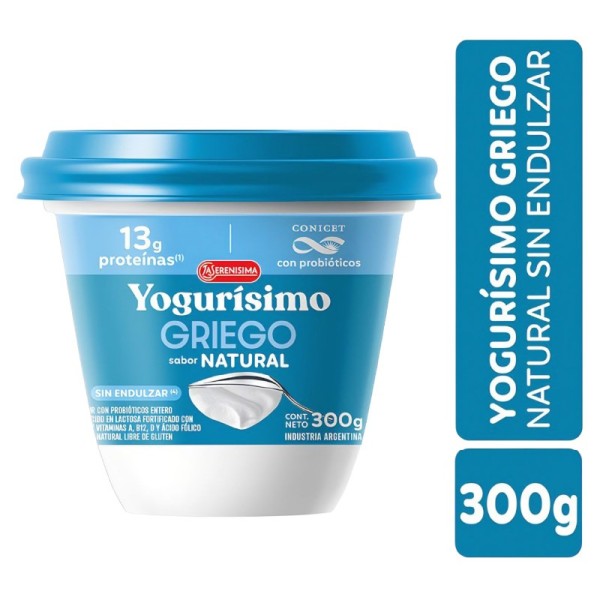 YOGURISIMO YOGUR  NATURAL 300 GRS
