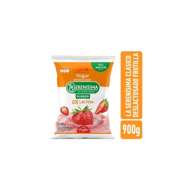 La Serenísima Yogur Deslactosado Sabor Frutilla Sachet