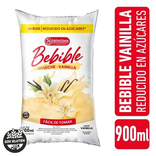 La Serenisima Bebible Sachet Sabor Vainilla 900ml