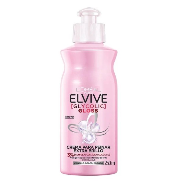 Crema  para peinar Elvive Glycolic Gloss 250 CC