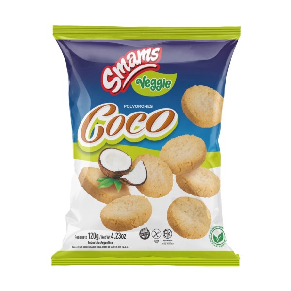 Galletitas Smams sin TACC polvorón coco 120 g.