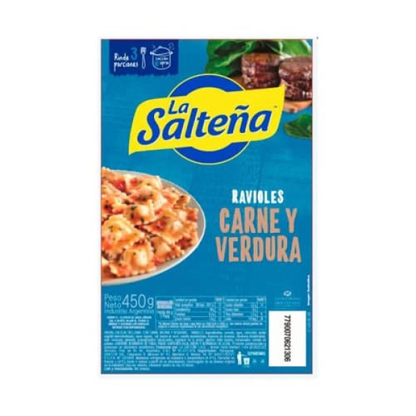 La Salteña Ravioles Carne Y Espinaca 450gr