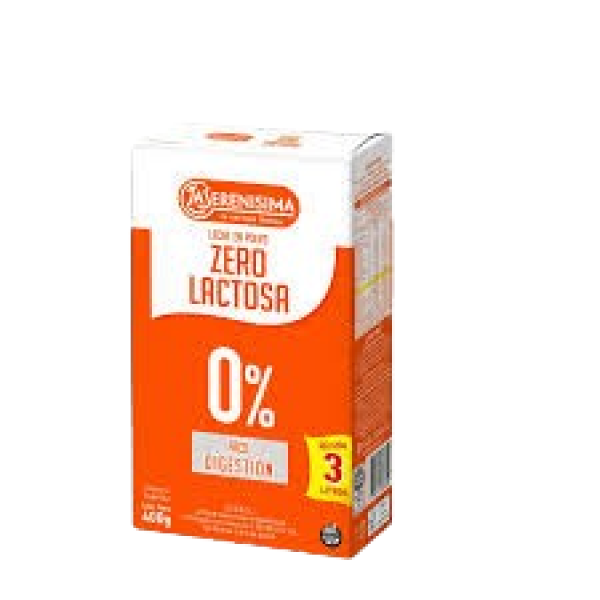 La Serenisima Leche En Polvo Zero Lactosa 0% Grasa  400gr