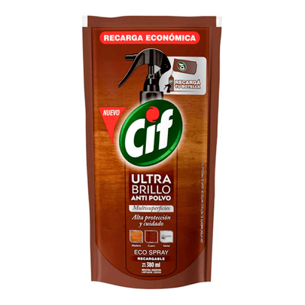 Cif Ultra Brillo Limpiador Liquido Doy Pack 380ml