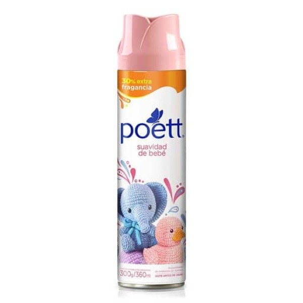 Poett Aromatizante de Ambientes en Aerosol Suavidad de Bebe 360ml