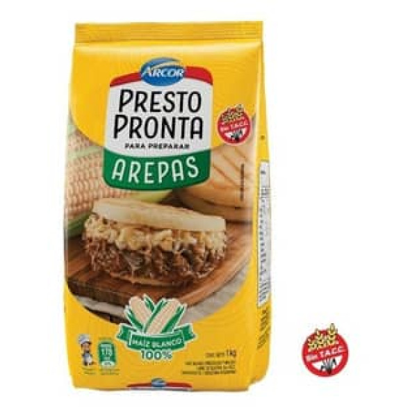 Presto Pronta Maiz Blanco Precocido y Molido Para Preparar Arepas 1kg