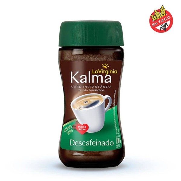 La Virginia Kalma Cafe Instantaneo Descafeinado Torrado Equilibrado Frasco 100gr