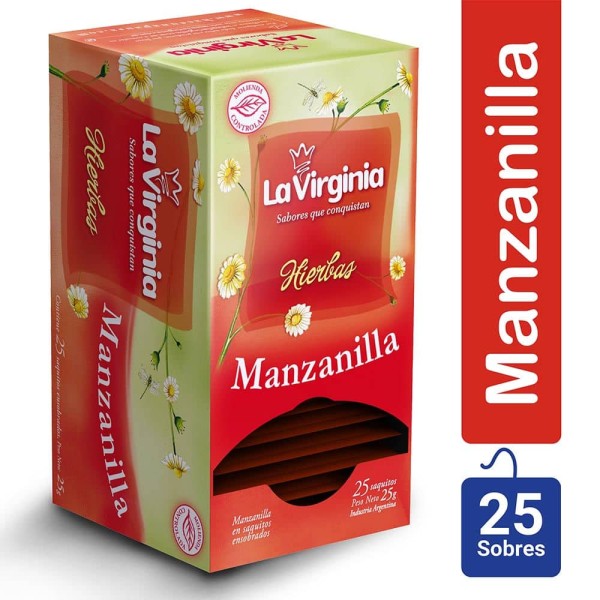 La Virginia Hierbas Te de Manzanilla 25 Saquitos Ensobrados