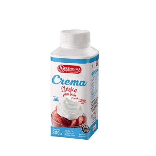 La Serenisima Crema De Leche Clasica Para Batir Fuente de Vitaminas 330ml