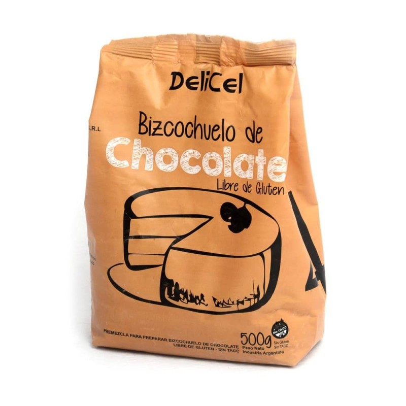 Delicel Premezcla Para Preparar Bizcochuelo de Chocolate 500gr Delicel Premezcla Para Preparar Bizcochuelo de Chocolate 500gr