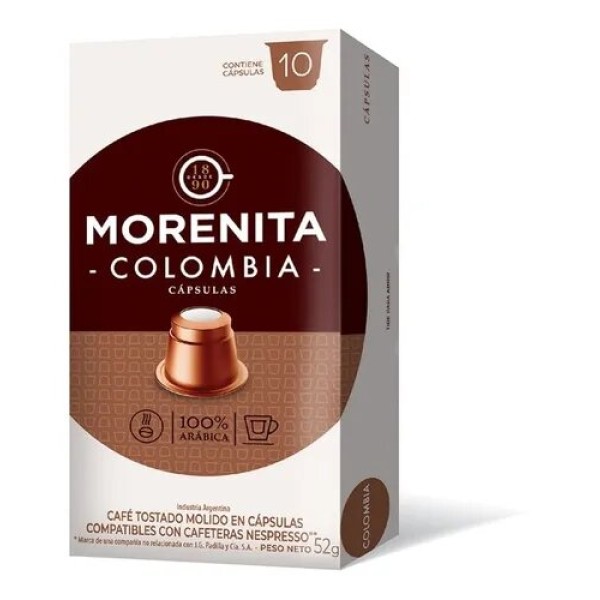 Morenita Cafe Tostado Molido En Capsulas Colombia 52gr