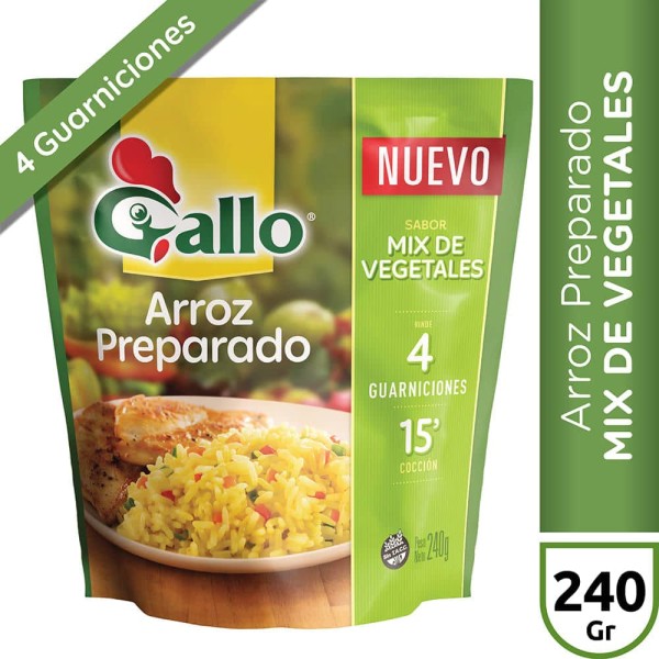 Gallo Arroz Preparado Sabor Mix De Vegetales 240gr