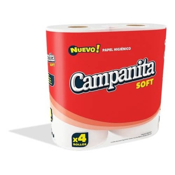 Campanita Papel Higienico Soft  4 Rollos 30mts c/u