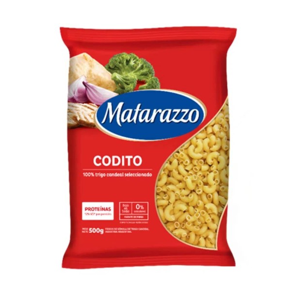 Matarazzo Fideos Secos Codito Proteinas 500gr