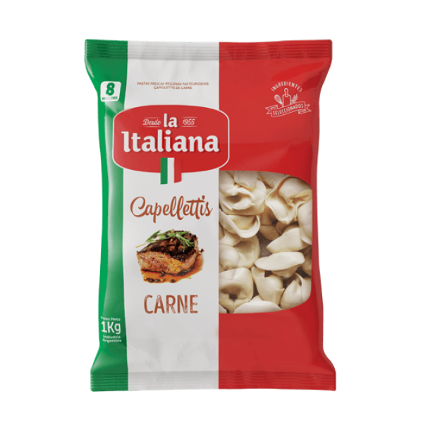 La Italiana Capellettis Frescos con Carne 1kg