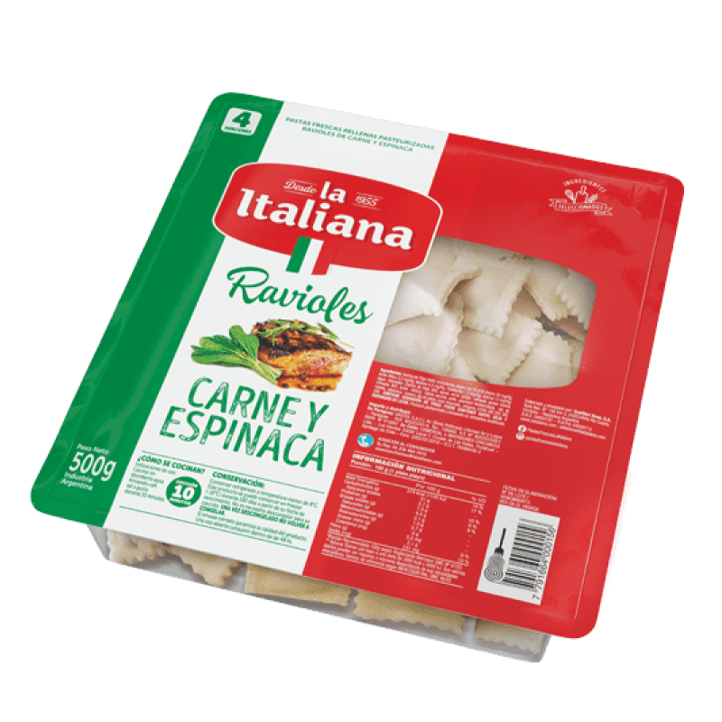 La Italiana Ravioles Carne Y Espinaca 500gr La Italiana Ravioles Carne Y Espinaca 500gr