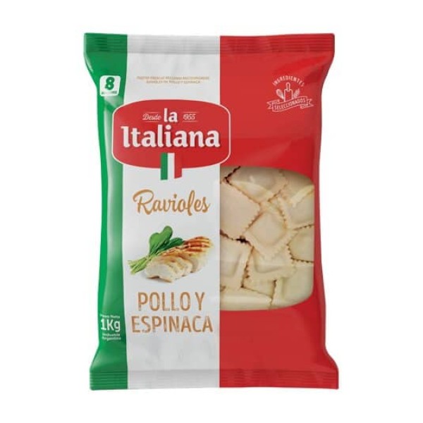 La Italiana Ravioles Frescos Con Pollo y Verdura 1kg