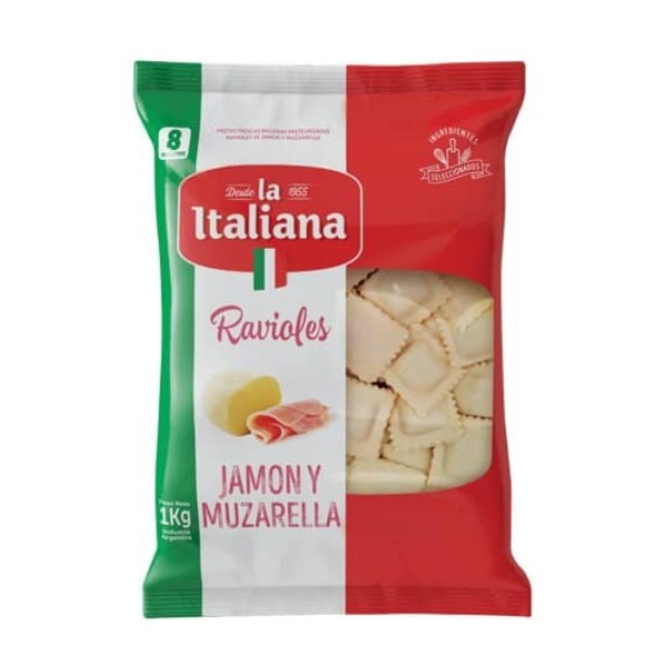 La Italiana Ravioles Frescos Con Ricotta, Jamon y Mozzarella 1kg