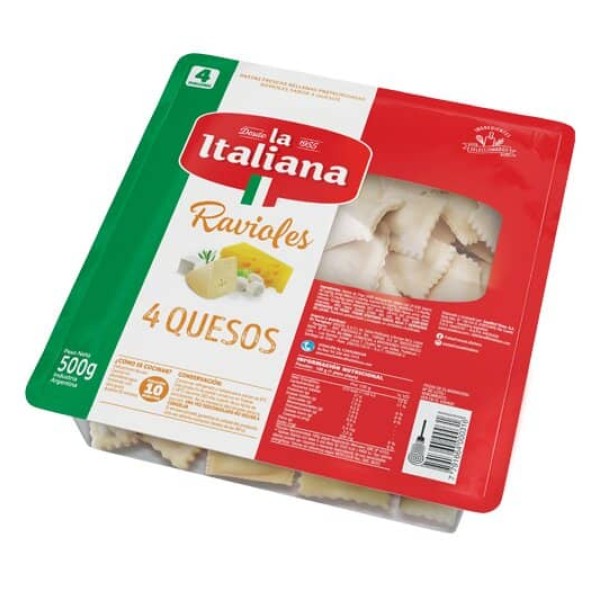La Italiana Ravioles Frescos con 4 Quesos 500gr