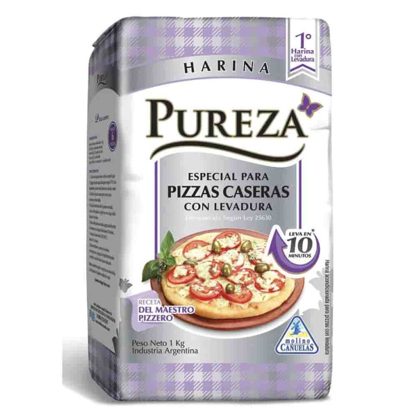 Pureza Harina Especial Para Pizzas Caseras Con Levadura 1kg