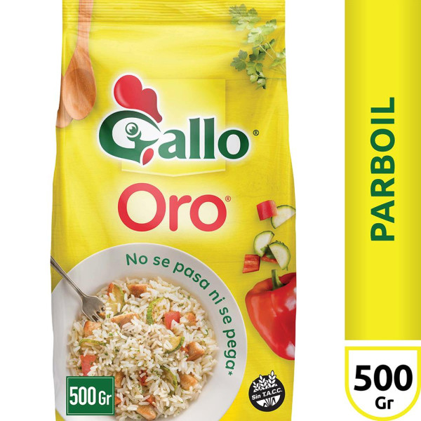 Gallo Oro No Se Pasa Ni Se Pega Arroz Parboil Tipo Largo Fino 500gr