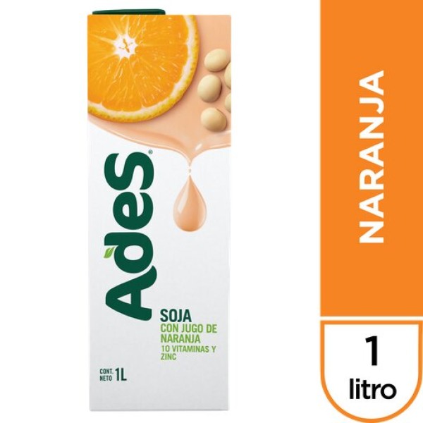 Ades Soja Con Jugo De Naranja 1L