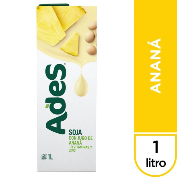 Ades Soja Con Jugo de Ananá Multi10 1L