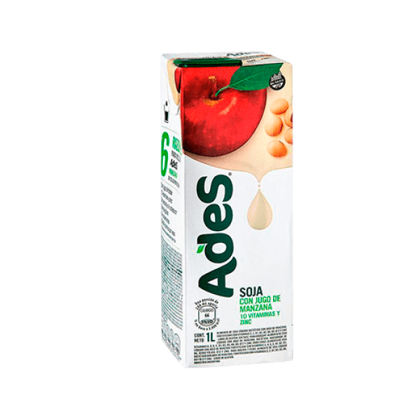 Ades Soja Con Jugo De Manzana 1L