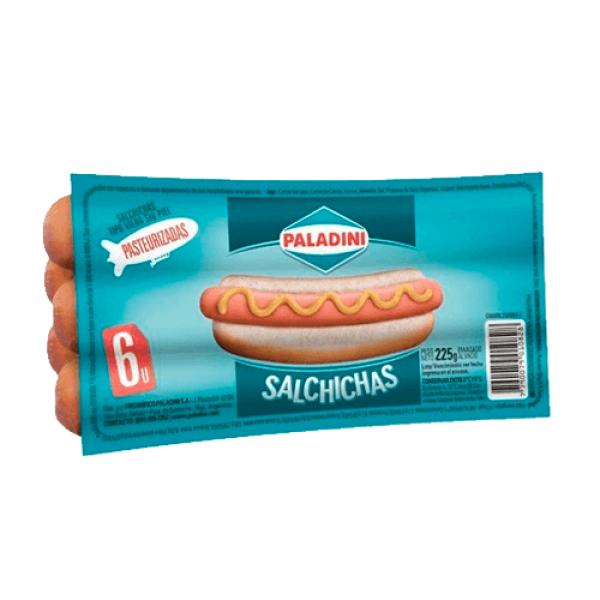 Paladini Salchichas Pasteurizadas 6 unidades 225gr