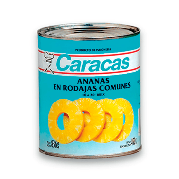 Caracas Anana En Rodajas Comunes 836gr