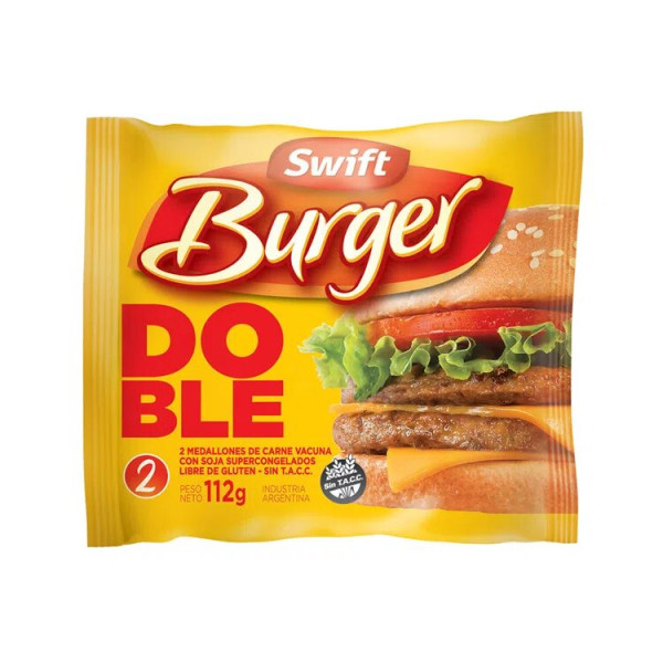 Swift Burguer Hamburguesas Doble 2 Unidades 112gr