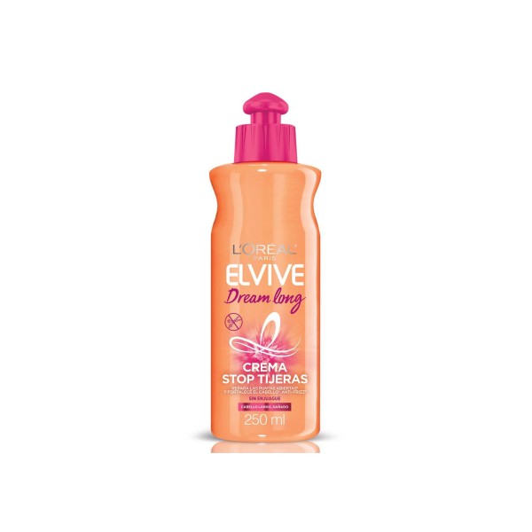 Elvive Crema Para Peinar Dream Long Stop Tijeras Cabello Largo Dañado 250ml