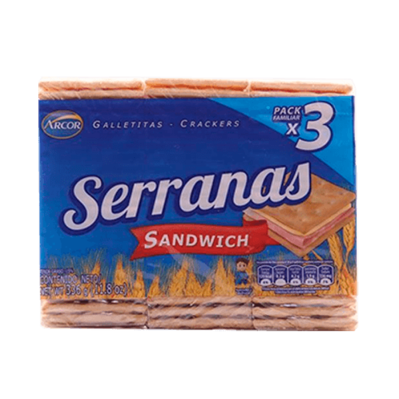 Serranas Galletitas Sandwich Pack Familiar x3 336gr Serranas Galletitas Sandwich Pack Familiar x3 336gr