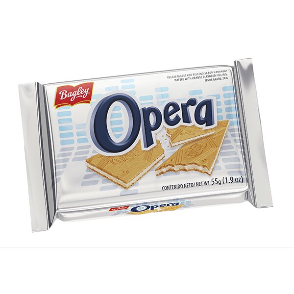 Opera Obleas Dulces Con Relleno Sabor Naranja 55gr