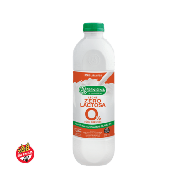 La Serenisima Leche Zero Lactosa Fortificada Botella 1L