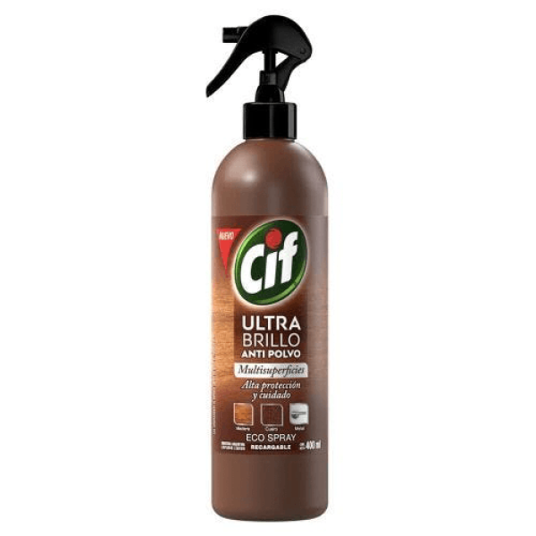 Cif Limpiador Liquido Ultra Brillo Anti Polvo Multisuperficies Eco Spray 400ml