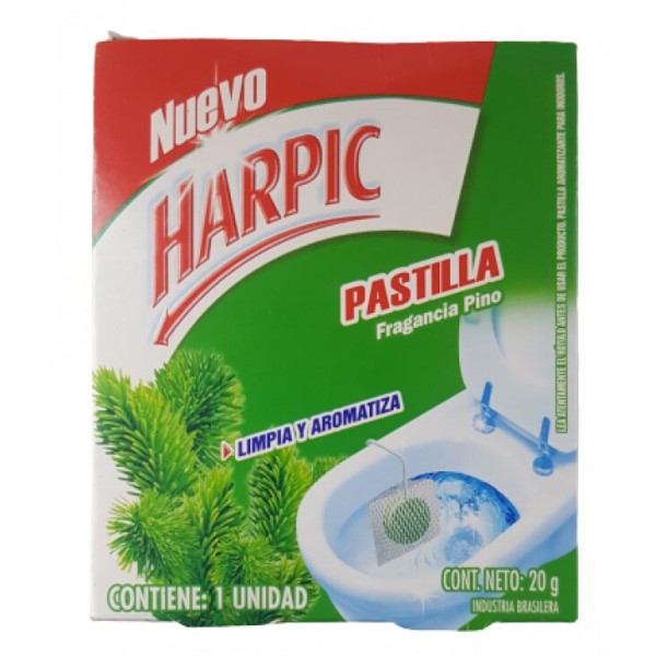 Harpic Pastilla Para Inodoro Limpia y Aromatiza Pino 1 Unidad 20gr